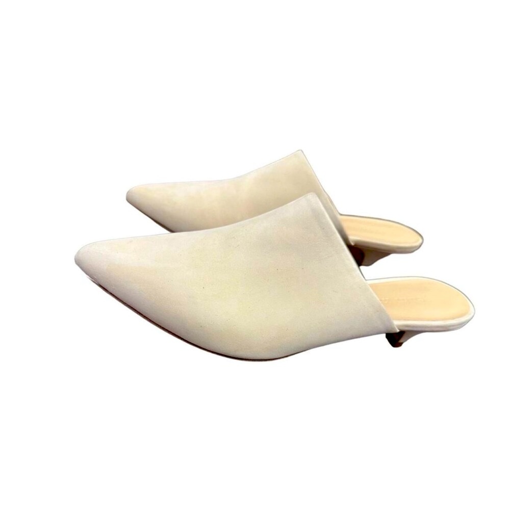 Jenni Kayne Kitten Heel Mules Oiled Leather Size 37